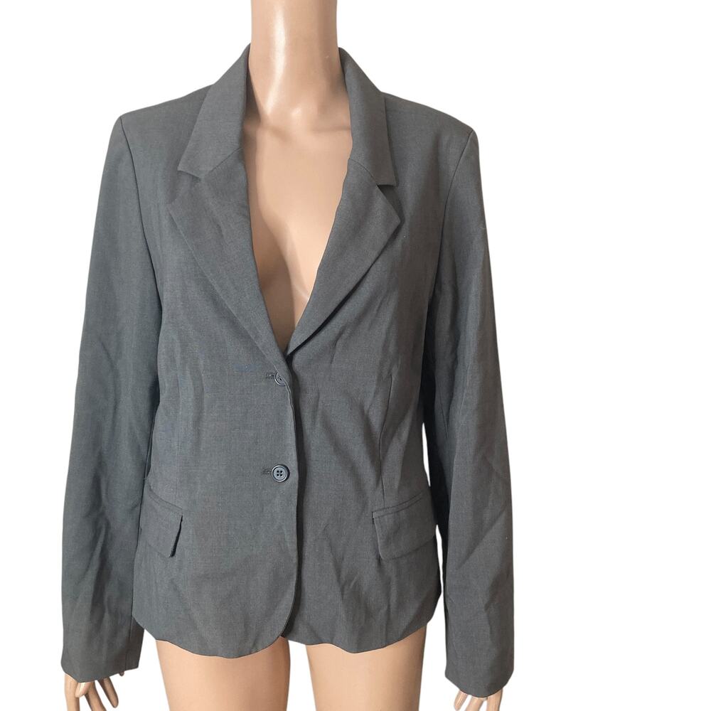 Attention Blazer Womens 16 2 Button Gray Plus Size